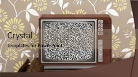  Presentation with vintage floral - Presentation consisting of wooden tv on wooden vintage background and a coral colored foreground