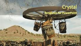  Presentation with wheel - Presentation enhanced with wooden wagon wheel background and a  colored foreground