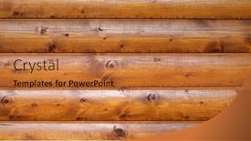  Presentation with wall - Presentation design enhanced with wooden-wall-assembled-of-beams background and a  colored foreground