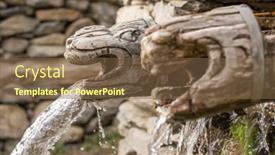  Presentation with village - Audience pleasing slide set consisting of heads springs pure drinking water - wooden wall fountain in nepalese backdrop and a tawny brown colored foreground