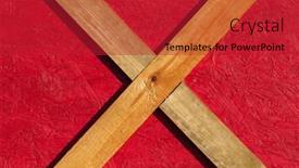  Presentation with yellow wood - Slide set with wooden-wall-in-german background and a crimson colored foreground