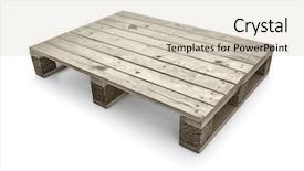  Presentation with pallet - PPT theme having wooden warehouse pallets on white background and a soft green colored foreground