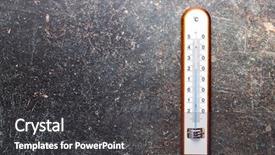 Presentation with weather - Beautiful PPT theme featuring wooden weather thermometer on black backdrop and a dark gray colored foreground