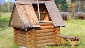  Presentation with antique wood furniture - Presentation theme having wooden well stylised semi-antique background and a gold colored foreground