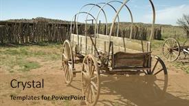  Presentation with western - Presentation theme having wooden western wagon background and a  colored foreground