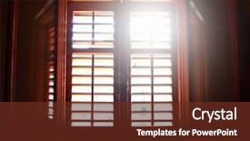  Presentation with sunshine - Theme consisting of wooden window with sunshine background and a tawny brown colored foreground