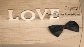  Presentation with black father - PPT layouts consisting of wooden-word-love-with-black background and a coral colored foreground