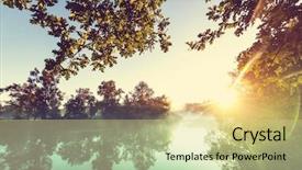  Presentation with river forest - Beautiful PPT layouts featuring woodland forest - unusual river fog in summer backdrop and a blonde colored foreground