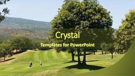  Presentation with golf - Beautiful slides featuring woodland games - tow golfers walking on beautiful backdrop and a  colored foreground