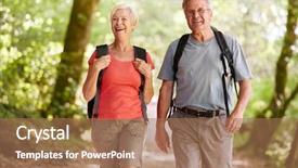  Presentation with senior couple - Beautiful slide deck featuring woodland path in lake district backdrop and a coral colored foreground