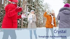  Presentation with forest winter - PPT theme with woods games - christmas season friendship and people background and a light blue colored foreground