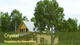  Presentation with woods - Presentation design consisting of woods house background and a  colored foreground