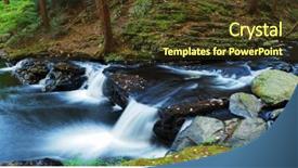  Presentation with wood bridge - Cool new slide deck with woods in autumn with rocks backdrop and a tawny brown colored foreground