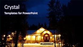  Presentation with glowing lights - PPT theme enhanced with woods wilderness at night time background and a navy blue colored foreground