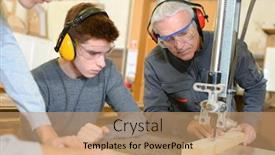  Presentation with apprenticeship - Amazing PPT layouts having woodwork apprenticeship backdrop and a coral colored foreground