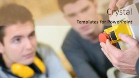  Presentation with apprenticeship - Theme having woodwork apprenticeship background and a coral colored foreground