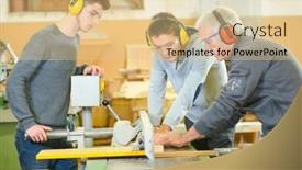  Presentation with apprenticeship - Presentation design consisting of woodwork apprenticeship background and a lemonade colored foreground