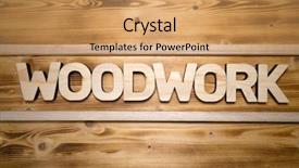  Presentation with wooden building blocks - Cool new slide deck with woodwork word made with building backdrop and a coral colored foreground