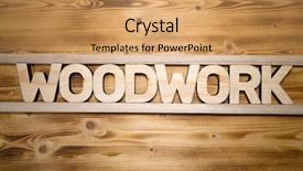  Presentation with wooden building blocks - Beautiful PPT layouts featuring woodwork word made with building backdrop and a coral colored foreground