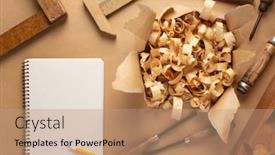  Presentation with chisel - Slides featuring woodworking-carpenter-chisel-tool background and a coral colored foreground