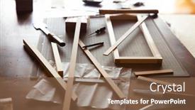  Presentation with woodworking - Slide deck having woodworking-wood-working-project background and a tawny brown colored foreground