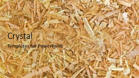  Presentation with wood chips - Slide set featuring woody - closeup texture of aromatic flake background and a yellow colored foreground