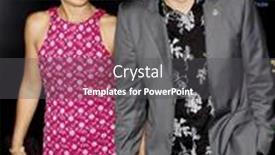  Presentation with theatre - Colorful PPT theme enhanced with woody-harrelson-and-laura-louie backdrop and a dark gray colored foreground