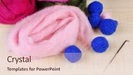  Presentation with wool - Colorful theme enhanced with wool for felting with needle backdrop and a lemonade colored foreground