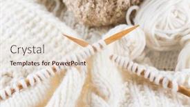  Presentation with needles - Beautiful slide set featuring wool for knitting with knitting needles in bright colors backdrop and a lemonade colored foreground