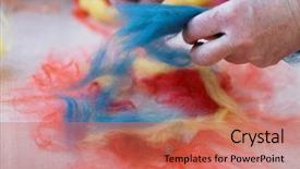  Presentation with wool - Beautiful PPT theme featuring wool for wet felt backdrop and a coral colored foreground