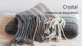  Presentation with wool - Slide set with wool grey scarf with tassels background and a light gray colored foreground
