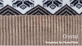  Presentation with yellow beige light brown travertine - PPT theme featuring wool-sweater-texture-of-light background and a coral colored foreground