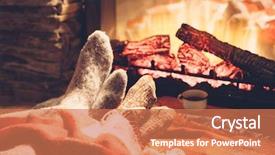  Presentation with socks - Beautiful presentation theme featuring woolen socks cozy scene backdrop and a coral colored foreground