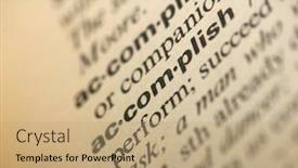  Presentation with dictionary - PPT theme with word accomplish in a dictionary background and a coral colored foreground