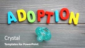  Presentation with adoption - Audience pleasing PPT layouts consisting of word adoption and passifier backdrop and a seafoam green colored foreground