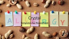  Presentation with allergy - Colorful slide deck enhanced with word allergy with nuts on cork board backdrop and a coral colored foreground
