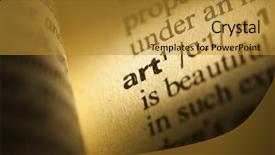  Presentation with dictionary - Audience pleasing presentation consisting of word art in a dictionary backdrop and a gold colored foreground