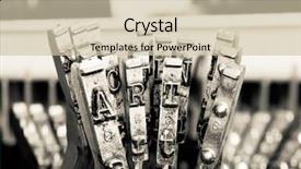  Presentation with word art text edited - Theme consisting of word art with old typewriter background and a soft green colored foreground