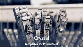  Presentation with word art text edited - Beautiful theme featuring word art with old typewriter backdrop and a ocean colored foreground