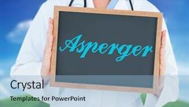  Presentation with green chalkboard - Audience pleasing presentation theme consisting of aspergers - word asperger and doctor showing backdrop and a light blue colored foreground
