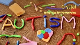  Presentation with autism - Audience pleasing presentation design consisting of word autism made from modelling backdrop and a tawny brown colored foreground