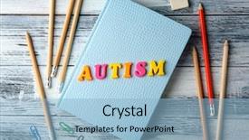  Presentation with autism - Theme consisting of word autism made of letters background and a light blue colored foreground