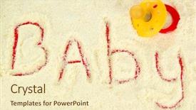  Presentation with milk baby - Cool new theme with word baby making with powdered milk on red background backdrop and a cream colored foreground