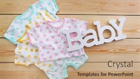  Presentation with baby clothes - Colorful presentation theme enhanced with word-baby-with-clothes backdrop and a coral colored foreground
