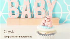  Presentation with cupcake - Slide deck with word-baby-with-cupcake background and a cream colored foreground
