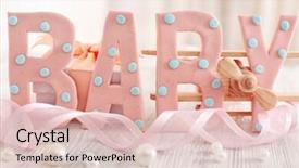  Presentation with new life baby plant - Theme having word baby with wooden plane background and a lemonade colored foreground