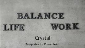  Presentation with balance life - PPT theme having word balance life and work background and a light gray colored foreground