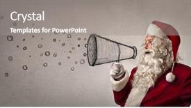  Presentation with santa claus and reindeers - Slides consisting of word ball marketing - santa claus with a megaphone background and a gray colored foreground