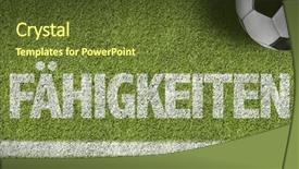  Presentation with soccer field - PPT theme enhanced with word ball marketing - soccer field with the text background and a tawny brown colored foreground