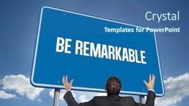  Presentation with sunshine - PPT theme consisting of word be remarkable and gesturing background and a ocean colored foreground